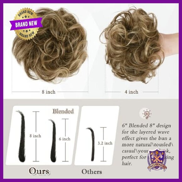100% Human Hair Messy Bun Extension for Women Thick Updo main image 5